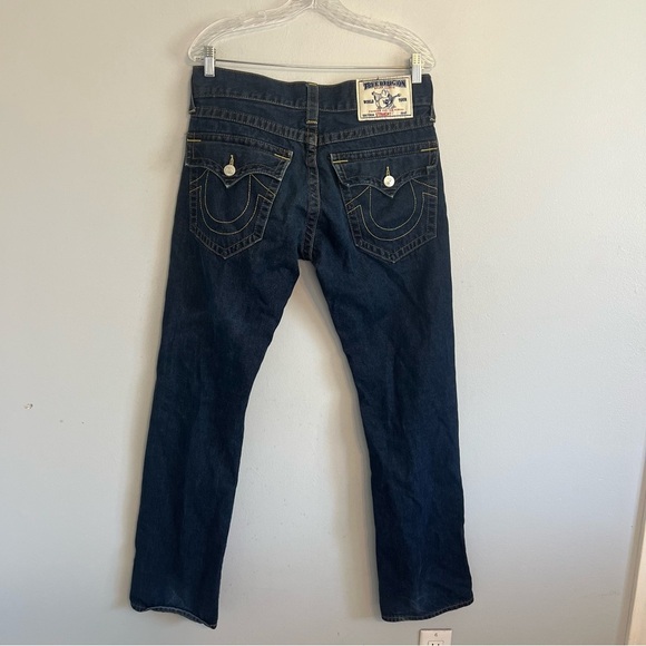 True Religion Womens Straight Leg Jeans Flap Pocket Sz 31 Slim Fit Retro Western - Picture 1 of 15